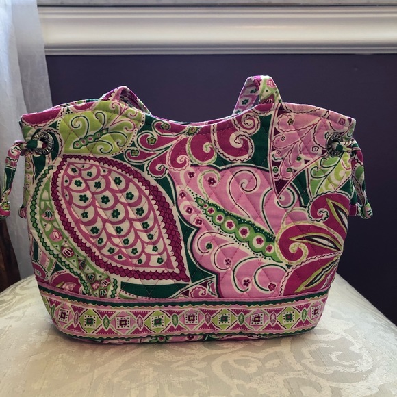 Vera Bradley | Sherry Pinwheel Pink Print Satchel - Picture 7 of 8